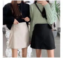 GRL インパン裏地付き台形ミニスカート at1753