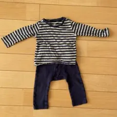 H&M オーガニックコットンロンT ネイビーパンツセット