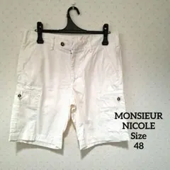 MONSIEUR NICOLEメンズ ホワイト カーゴショートパンツのサムネイル