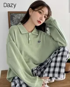 SHEIN Dazy ライトグリーン ポロシャツ トレーナー