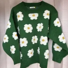 dessert sunflower 花柄ニットセーター
