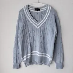 【美品】ポロラルフローレン 90sケーブル チルデン ニット セーター 綿 M