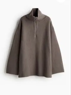H&M ハーフジップリブニットセーター XS