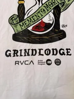 RVCA × グラインドロッジ コラボ Tシャツ XL 白 スカル