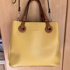 FIRANO 2WAY ショルダーバッグ ハンドバッグ　イエロー ブラウンのサムネイル