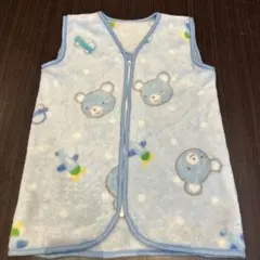 西松屋 ベビー スリーパー ベスト フリース くま柄 水色70〜90