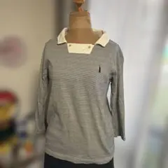 EASTBOY ストライプ 七分袖Tシャツ　古着　Aのサムネイル