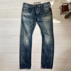 DENHAM SKIN W33 L33 日本製 5P ボタンフライ ダメージ