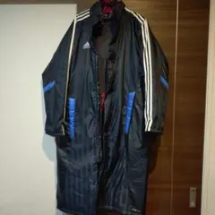 adidas アディダス　サッカー　ベンチコートロング　 ネイビー　Mサイズ