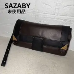 【未使用品】SAZABY　サザビー　バイカラー レザー　クラッチバッグのサムネイル