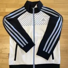 未使用品⭐︎adidas ジップアップジャケット 120 ブラック 水色 小学校