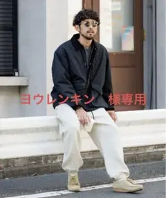 襟コーデュロイ切り替え コットンナイロンブルゾン