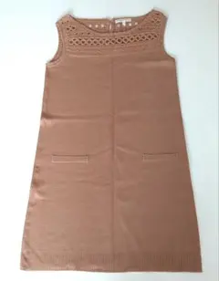 ノースリーブニットワンピース ブラウン