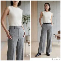 Theory セオリー【0】ワイドパンツ 脚長効果 グレー 通勤 仕事 S 外出