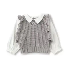 新品未使用　パールリボン付ニットベスト　90㎝