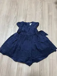 Janie and Jack ネイビー リボン付き フレアワンピース