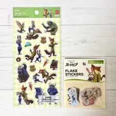 新品 2点セット ズートピア ペタペタシール フレークステッカー