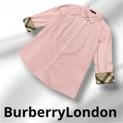 BurberryLondon ノバチェック　シャツ　ロゴ刺繍　春色　サイズ40