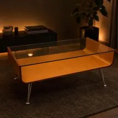 昭和レトロ ミッドセンチュリー スペースエイジ ガラステーブル W104cm