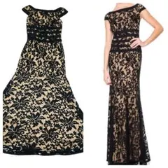 美品♡ タダシショージ レースワンピース ドレス 花柄 刺繍 ブラック　ベージュ