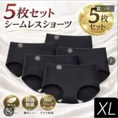 シームレスショーツ 5枚セット レディース XL 無縫製 パンツ 伸縮性下着