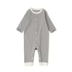 無印良品　ベビー　脇に縫い目のないフライス編み長袖カバーオール　60