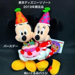 東京ディズニーリゾート／ミッキー＆ミニー ／ぬいぐるみバッジ／バースデー限定品