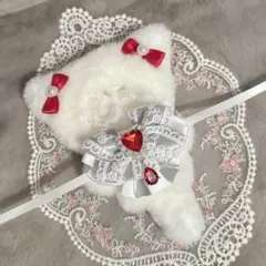 ぬい服 着ぐるみ にじぱぺっと ちびぐるみ 10cm ねこ 赤 グレー