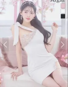 AngelRキャバドレス　白　Sサイズ　ビジュー・リボン　ミニドレス