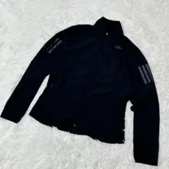 【588】adidas ナイロンジャケット　ブラック ジップアップ