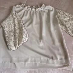 ディノス、フリルネック レース袖 トップス