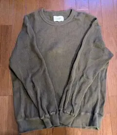 JOHNBULL オリーブ ワッフル編み トレーナー