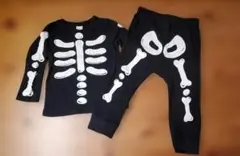 ハロウィン　コスプレ　スケルトンコスチューム 黒
