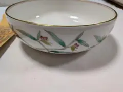 新品未使用】香蘭社 洋ラン 浅型ボウル 直径約22cm 鉢 ボウル 花柄