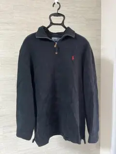 Polo by Ralph Lauren 黒 ジップアップ 長袖セーター