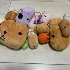 カピバラさん 干支スタイル ぬいぐるみ マスコット 6個セット 当時物