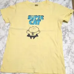 Bleu Bleuet スーパーヒーローキャット　Tシャツ　イエロー　半袖　綿のサムネイル