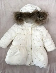 美品　baby Gapホワイト 星柄 ダウンコート 80