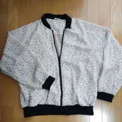 セール　GU　星柄シアー素材ブルゾン　白　ホワイト