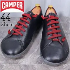 Camper カンペール 28 レザースニーカー 黒 ペウカミ 赤紐 レザーのサムネイル
