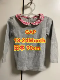 babyGAP 長袖カットソー 18-24Month 日本90cm/花柄襟 リブ