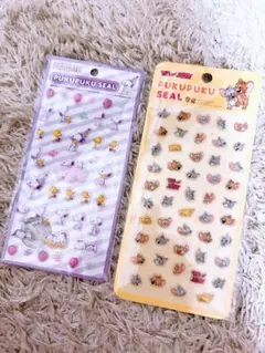 スヌーピー・トムとジェリー ぷくぷくシール 2シートセット