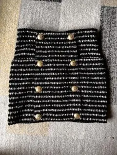 BALMAIN ゴールドボタン ツイードスカートのサムネイル