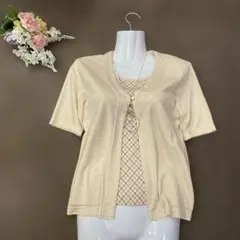 ✨極美品✨MAKE FOR クリーム色 重ね着風トップス