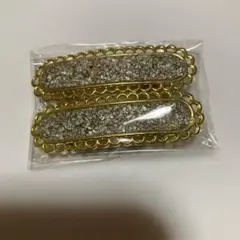 ゴールド スカラップエッジ バレッタ2個セット