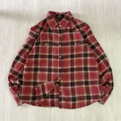 90s vintage ウエスタン ネルシャツ チェック柄 レッド　アメカジ