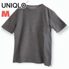 【美品】 ユニクロ ルメール  ［M］ ボ―ダーカットソー ブラウン 半袖