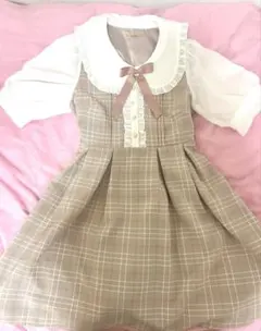 Amavel ワンピース ピンクチェック