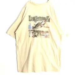 3128 BASS 魚　フィッシュ　半袖　Tシャツ　ビッグサイズ　ベージュ