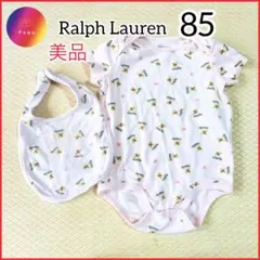 2点セット✨Ralph Lauren 85 半袖ロンパース　スタイ　ポロベア
